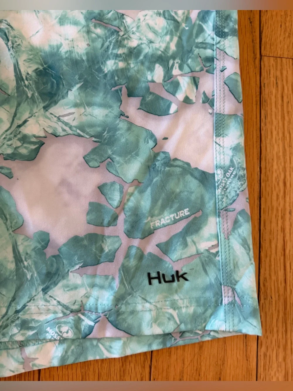 Huk Board Shorts Mens 34 Blue Mossy Oak Fishing Fracture Swim